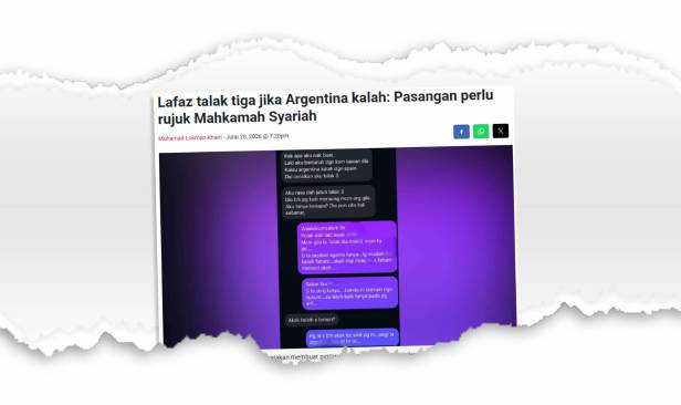 Lafaz talak tiga jika Argentina kalah: Failkan segera pengesahan cerai