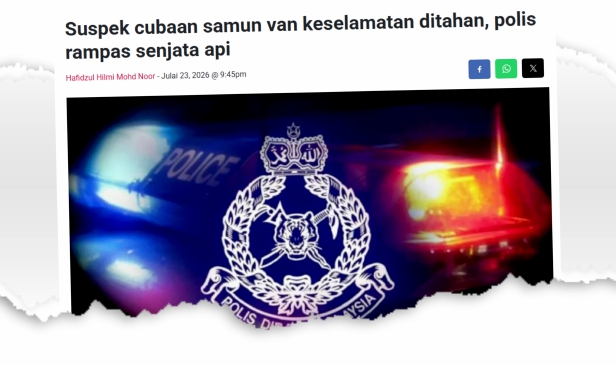 Samun van keselamatan: Lelaki tempatan suspek kes direman 6 hari