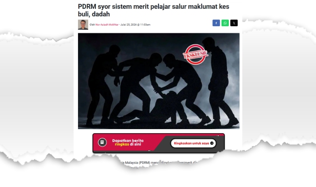 Sistem merit untuk pelajar salur maklumat buli, dadah: Perlu kajian teliti elak risiko salah guna - Pakar